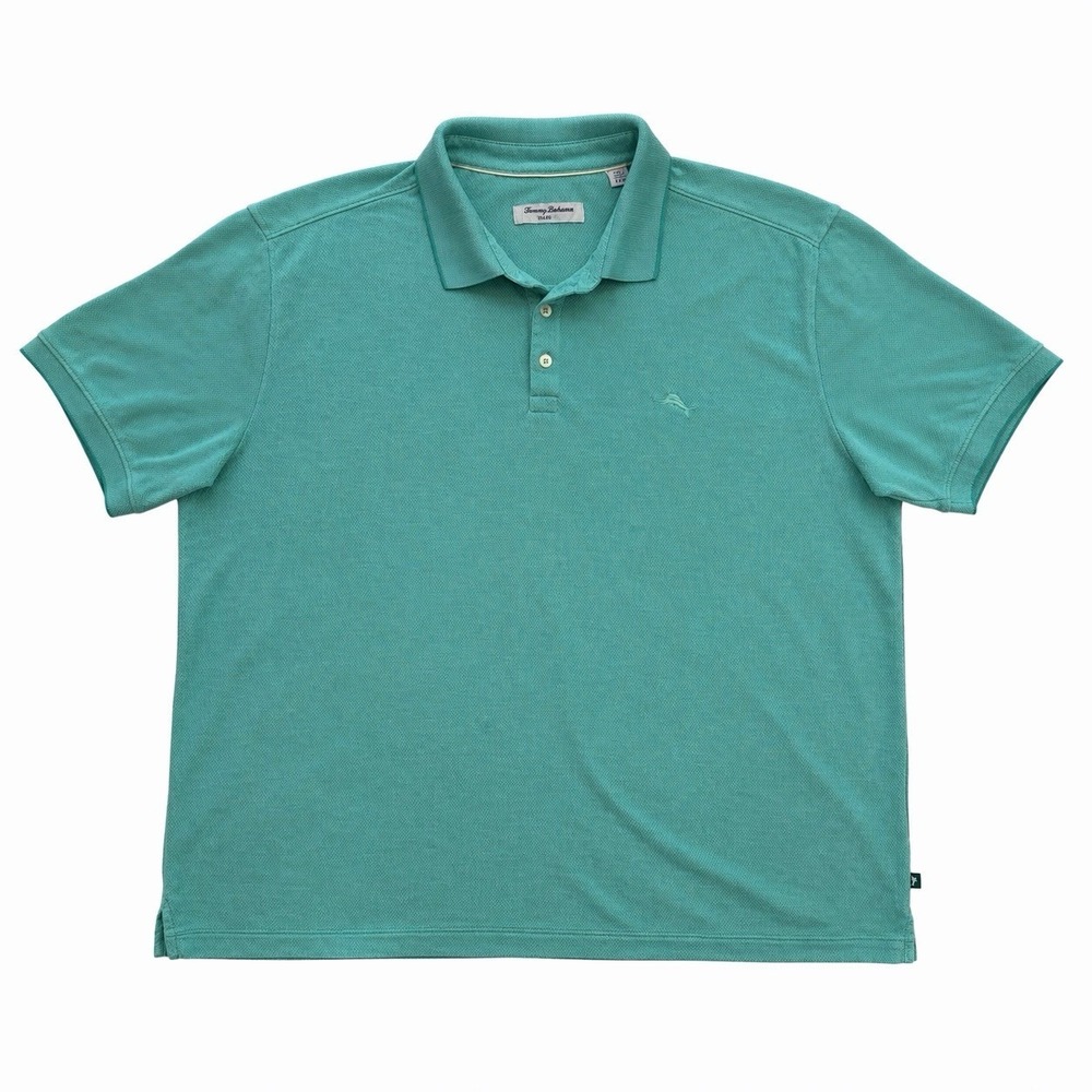 Tommy Bahama Island Zone XXL Green Polo Shirt Modal Polyester Lightweight Men's